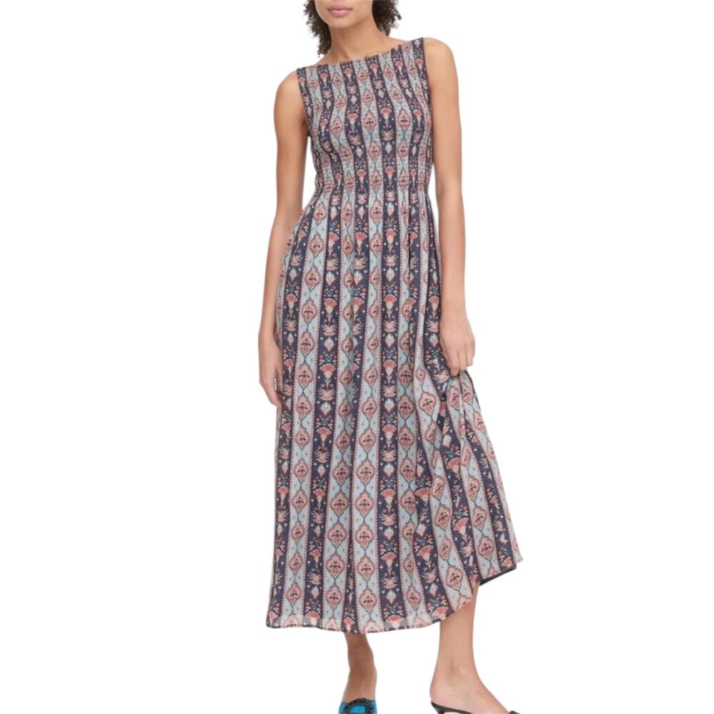 Hill House Home Navy Emma Stripe Floral Cosima The Nap Dress Size Small
